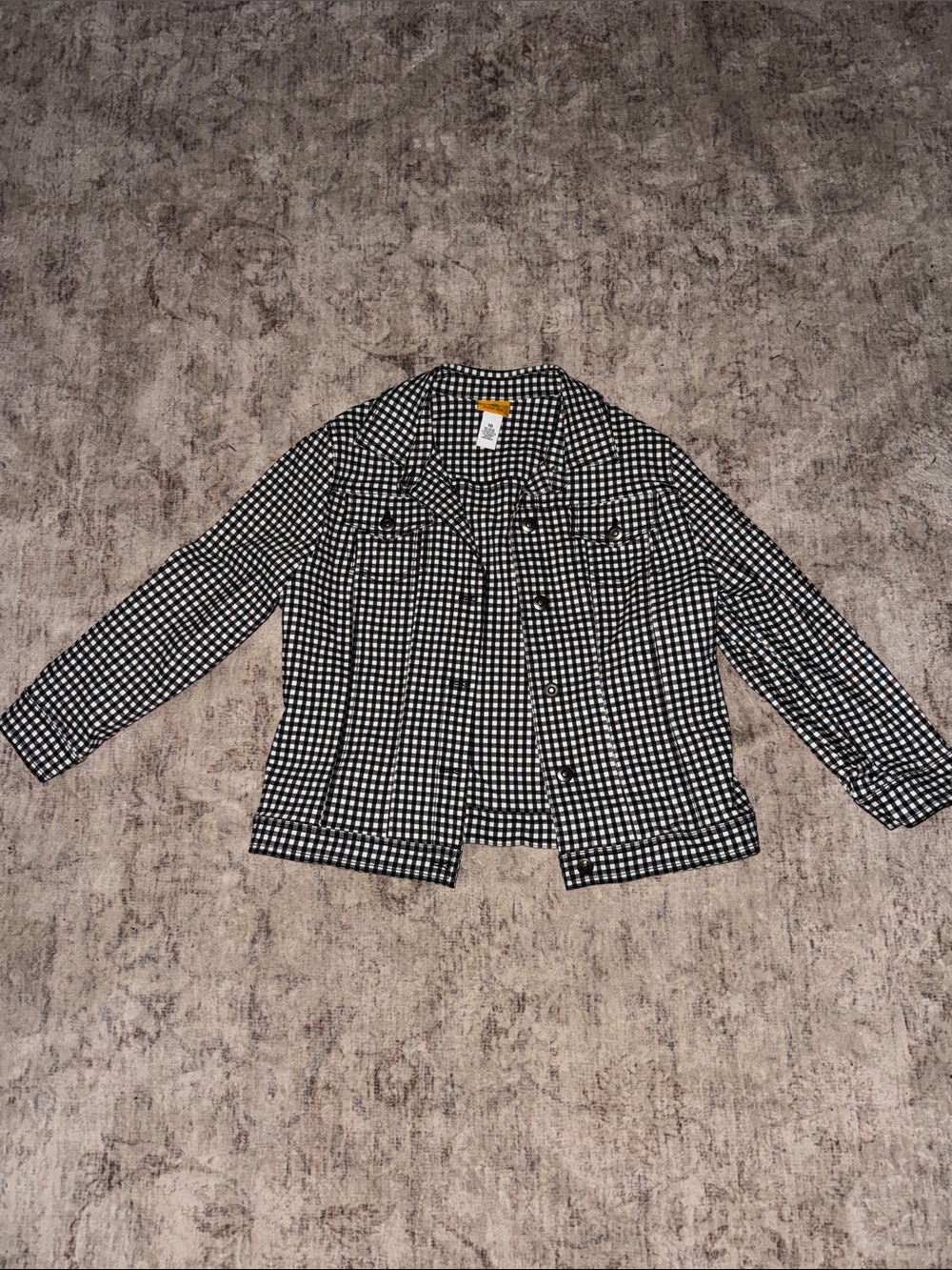 Ruby Rd. Black & White Gingham Jean Jacket
